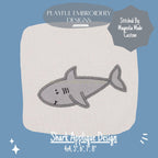 Shark Applique Machine Embroidery Design, Cute Shark Applique Design, Digital Download
