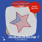 Patriotic Star Design Machine Embroidery Design, Independence Day Embroidery Design, Fourth of July Design