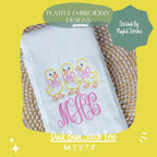 Duck Bean Stitch Trio Design for Machine Embroidery, Vintage Stitch Duck Design, Duck Trio Design, Quick Stitching Baby Design