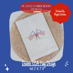 Double USA Flag Machine Embroidery Design, Quick Stitching Flag Design, Patriotic Flag Embroidery Design, Digital Download