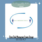 Open Oval Masculine Monogram Frame for Machine Embroidery, Oval Monogram Frame Design, Digital Download