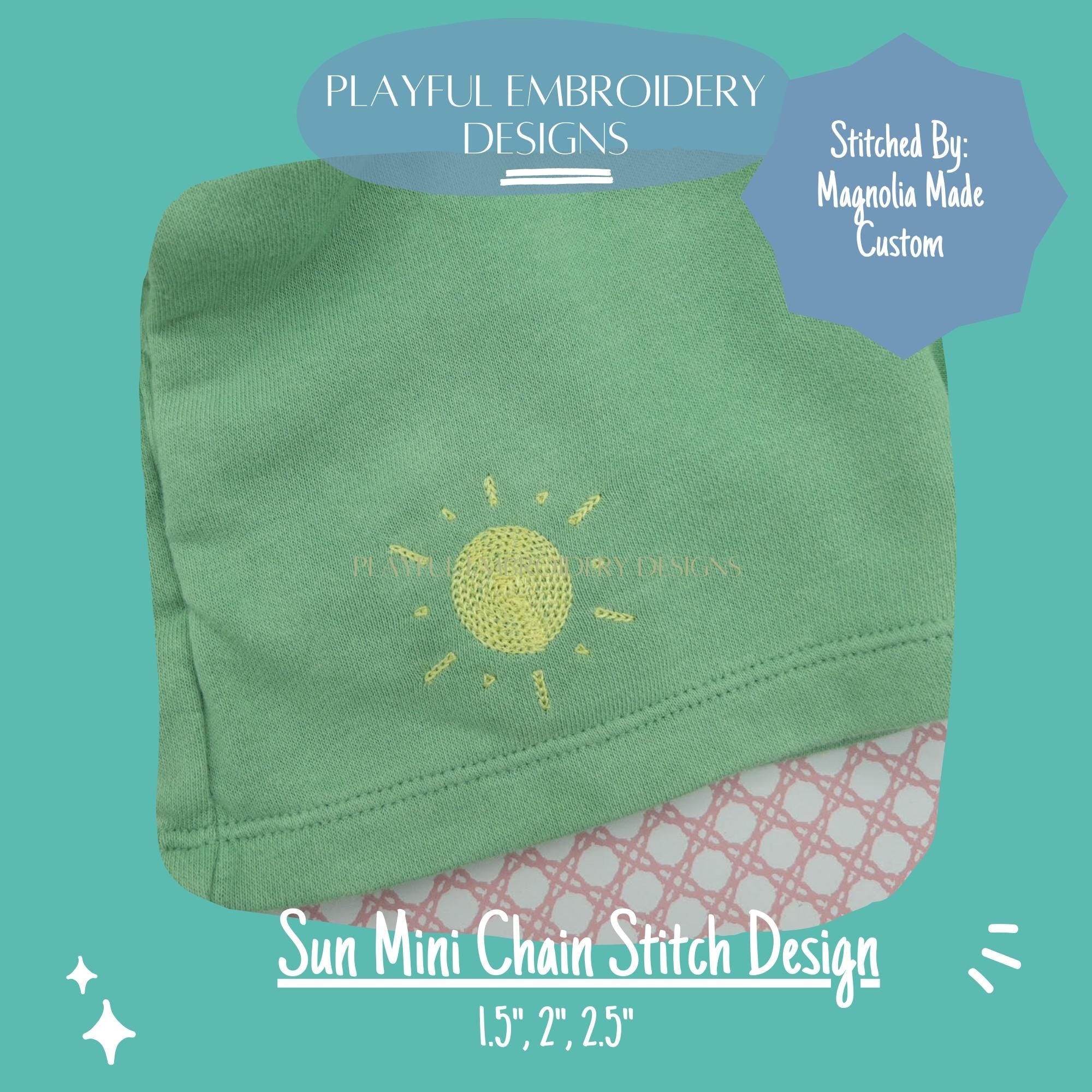 Chain Stitch Sun Machine Embroidery Design, Mini Sun Embroidery Design, Sunshine Small Embroidery Design, Digital Download