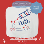 Patriotic Firework Rocket Frame Embroidery Design, Firecracker Embroidery Design, Fourth of July Design, Digital Download