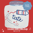 Patriotic Firework Rocket Frame Embroidery Design, Firecracker Embroidery Design, Fourth of July Design, Digital Download