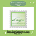 Square Double Applique Postage Stamp Design for Machine Embroidery, Two Appliques in One, Digital Download