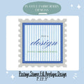 Square Applique Postage Stamp Design for Machine Embroidery, Fill Border Applique Postage Stamp Design, Digital Download
