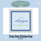 Square Applique Postage Stamp Design for Machine Embroidery, Fill Border Applique Postage Stamp Design, Digital Download