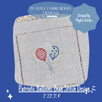 Patriotic Balloon Mini Design, Bean Stitch Balloon Trio Design for Machine Embroidery, Stars and Stripes and Balloons, Digitial Download