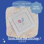 Patriotic Balloon Mini Design, Bean Stitch Balloon Trio Design for Machine Embroidery, Stars and Stripes and Balloons, Digitial Download