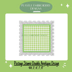 Square Double Applique Postage Stamp Design for Machine Embroidery, Two Appliques in One, Digital Download