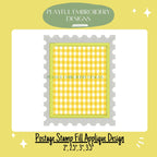 Rectangle Applique Postage Stamp Design for Machine Embroidery, Fill Border Applique Postage Stamp Design, Digital Download