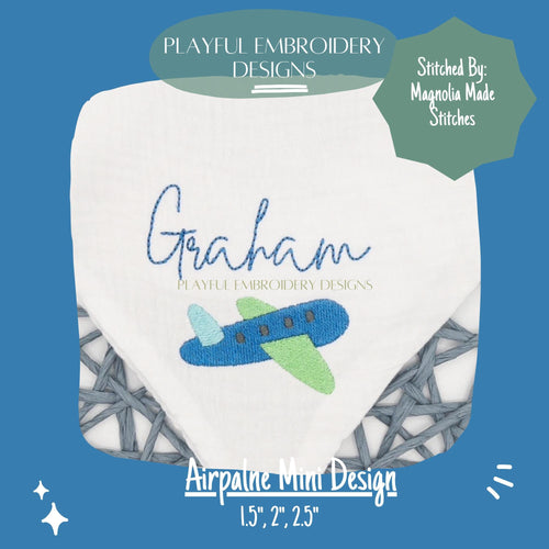 Airplane Mini Machine Embroidery Design, Plane Mini Embroidery Design, Boy Embroidery Design
