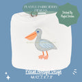 Pelican Applique Machine Embroidery Design, Cute Pelican Bean Stitch Applique Design, Beach Applique Design, Digital Download