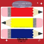 Pencil Fill Trio Embroidery Design, Pencil Trio Machine Embroidery Design, Back to school Trio Design, Back to School Design