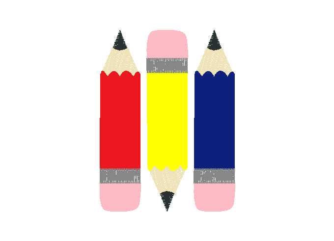 Pencil Fill Trio Embroidery Design, Pencil Trio Machine Embroidery Design, Back to school Trio Design, Back to School Design
