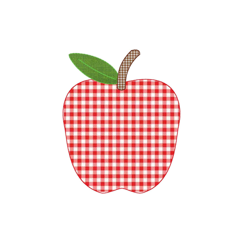 Apple Applique Machine Embroidery Design, Bean Stitch Apple Applique Design, Back to School Applique Design, Digital Download