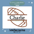 Football Name Frame Machine Embroidery Design, Football Embroidery Design, Football Frame Machine Embroidery Design