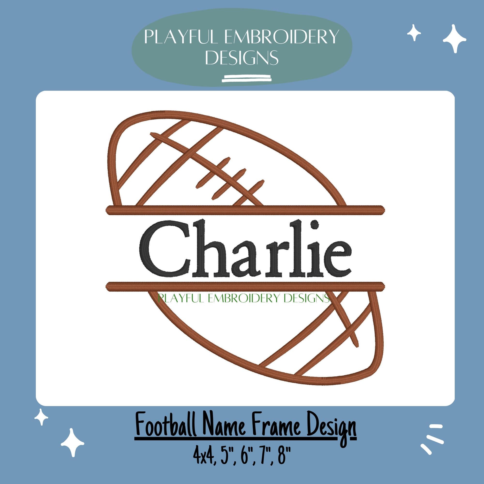 Football Name Frame Machine Embroidery Design, Football Embroidery Design, Football Frame Machine Embroidery Design