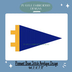 Pennant Flag Bean Stitch Applique Machine Embroidery Design, Team Spirit Embroidery Design, Flag Embroidery Design, Pennant Applique Design
