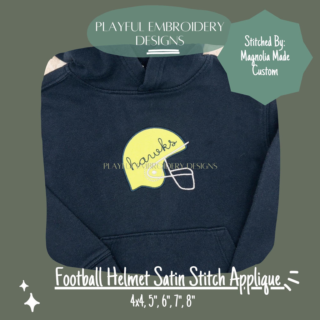 Football Helmet Machine Embroidery Design, Helmet Satin Stitch Applique Machine Embroidery Design, Fall Boy Applique Design