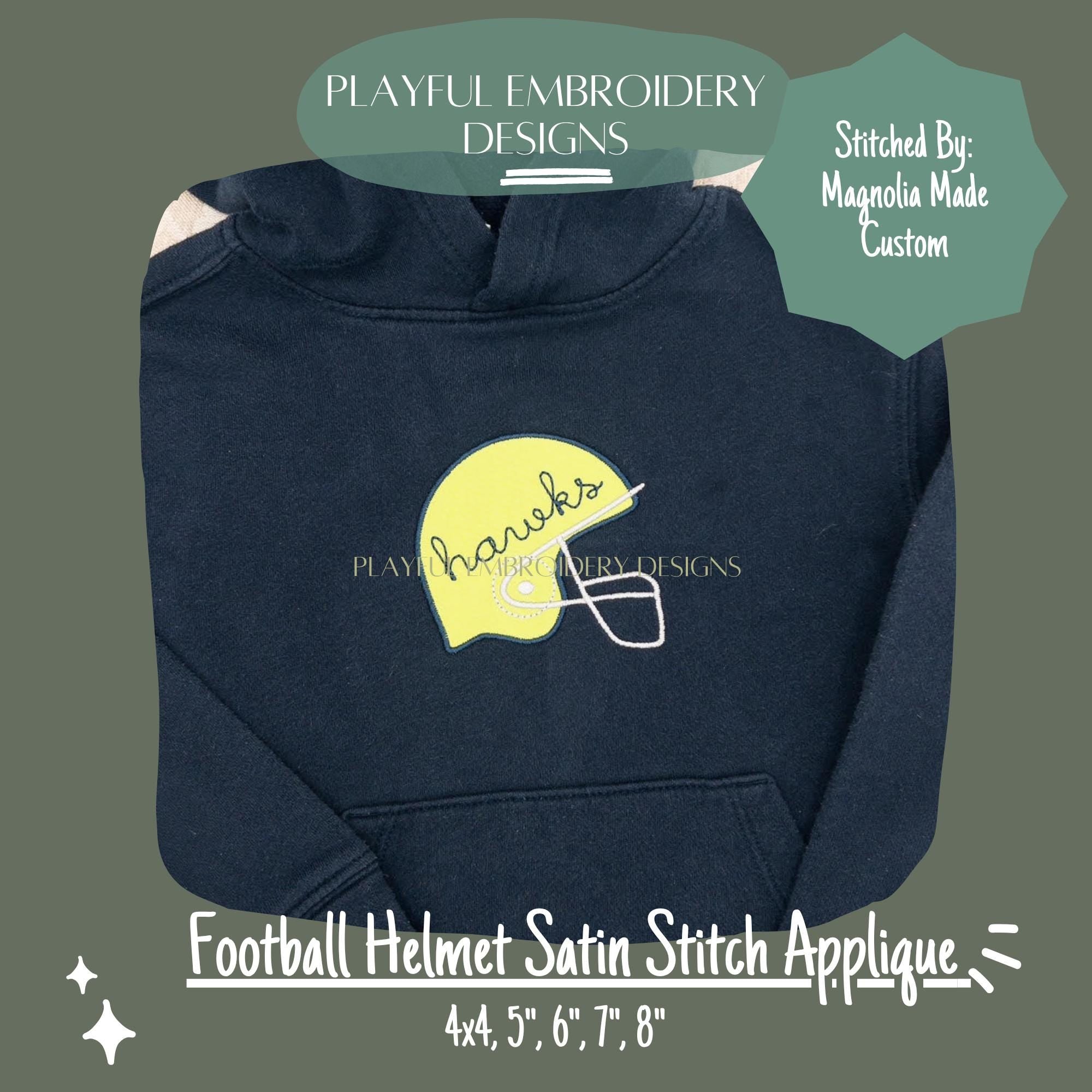 Football Helmet Machine Embroidery Design, Helmet Satin Stitch Applique Machine Embroidery Design, Fall Boy Applique Design