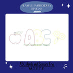 ABC Apple and Scissor Trio Embroidery Design, Back to School Trio Machine Embroidery Design, Back to School Design, ABC Embroidery Design