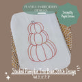 Stacked Pumpkin Trio Machine Embroidery Design, Fall Embroidery Design, Bean Stitch Pumpkin Design, Digital Download