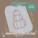Stacked Pumpkin Trio Machine Embroidery Design, Fall Embroidery Design, Bean Stitch Pumpkin Design, Digital Download