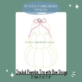 Stacked Pumpkin Trio with Bow Machine Embroidery Design, Fall Embroidery Design, Girly Pumpkin Design, Quick Stitching Fall Design