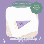 Pennant Flag Zig Zag Applique Machine Embroidery Design, Team Spirit Embroidery Design, Flag Embroidery Design, Pennant Applique Design