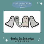Satin Stitch Ghost Line Applique Machine Embroidery Design, Applique Ghost Designs, Line of Ghost Applique Design, Satin Stitch Applique