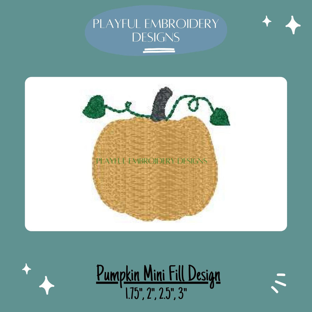Pumpkin Mini Machine Embroidery Design, Mini Fill Pumpkin Design, Pumpkin Embroidery Design for Polo, Chest Embroidery, Digital Download