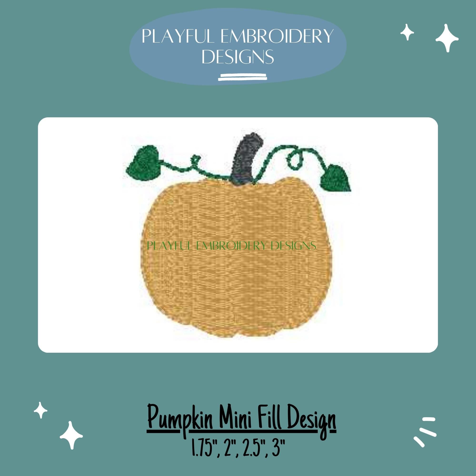 Pumpkin Mini Machine Embroidery Design, Mini Fill Pumpkin Design, Pumpkin Embroidery Design for Polo, Chest Embroidery, Digital Download