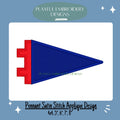 Pennant Flag Satin Stitch Applique Machine Embroidery Design, Team Spirit Embroidery Design, Flag Embroidery Design, Pennant Applique Design
