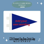 In The Hoop Pennant Machine Embroidery Design, Simple ITH Back to School Flag Design, Bean Stitch Pennant Flag for Holding