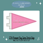 In The Hoop Pennant Machine Embroidery Design, Simple ITH Back to School Flag Design, Satin Stitch Pennant Flag for Holding