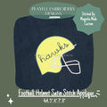 Football Helmet Machine Embroidery Design, Helmet Satin Stitch Applique Machine Embroidery Design, Fall Boy Applique Design