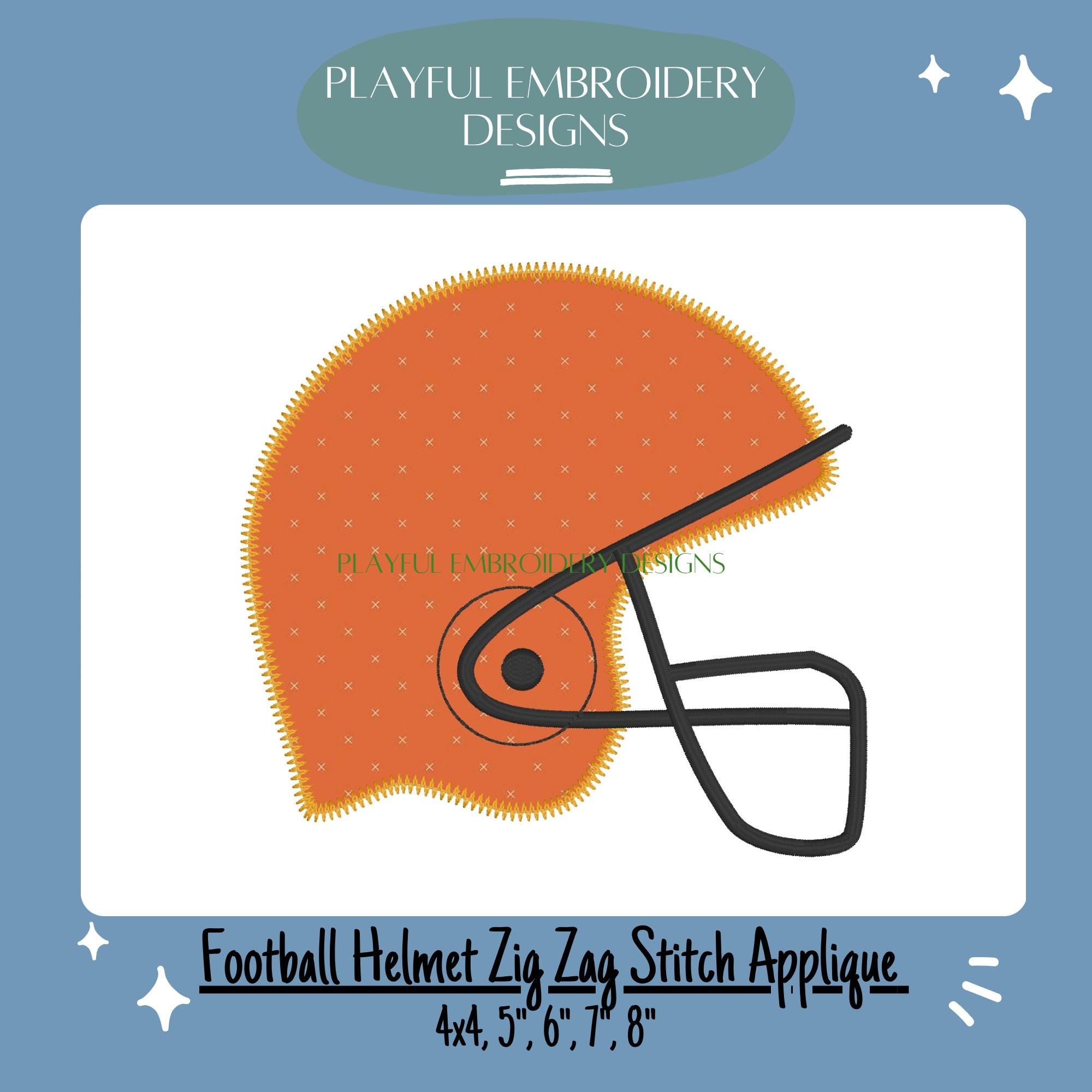 Football Helmet Machine Embroidery Design, Helmet Zig Zag Stitch Applique Machine Embroidery Design, Boy Applique Design, Sports Applique