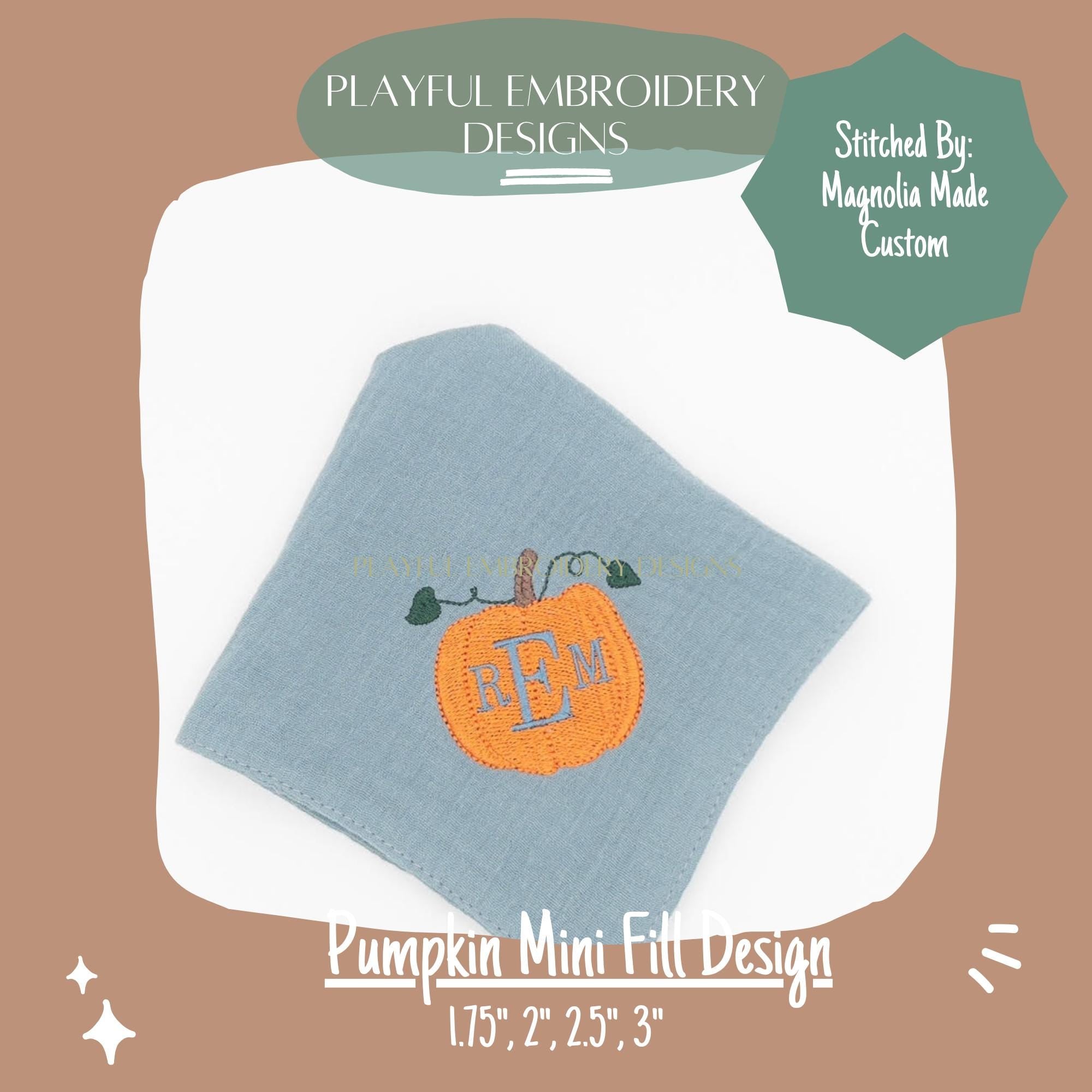 Pumpkin Mini Machine Embroidery Design, Mini Fill Pumpkin Design, Pumpkin Embroidery Design for Polo, Chest Embroidery, Digital Download