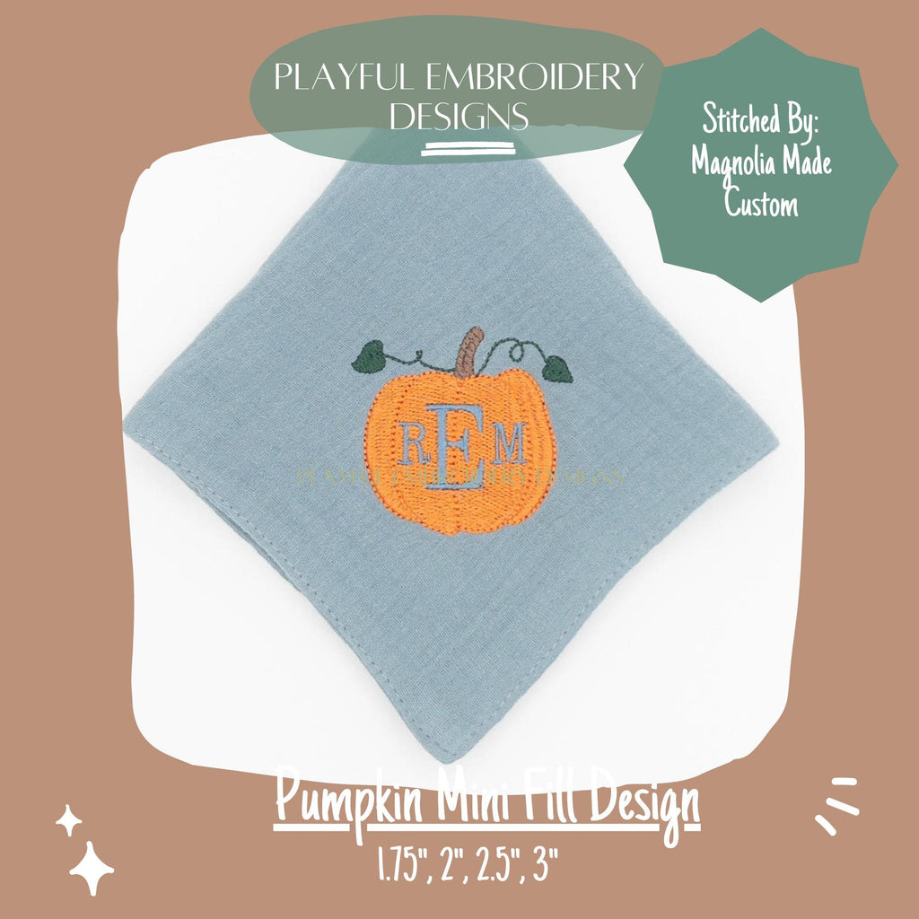Pumpkin Mini Machine Embroidery Design, Mini Fill Pumpkin Design, Pumpkin Embroidery Design for Polo, Chest Embroidery, Digital Download