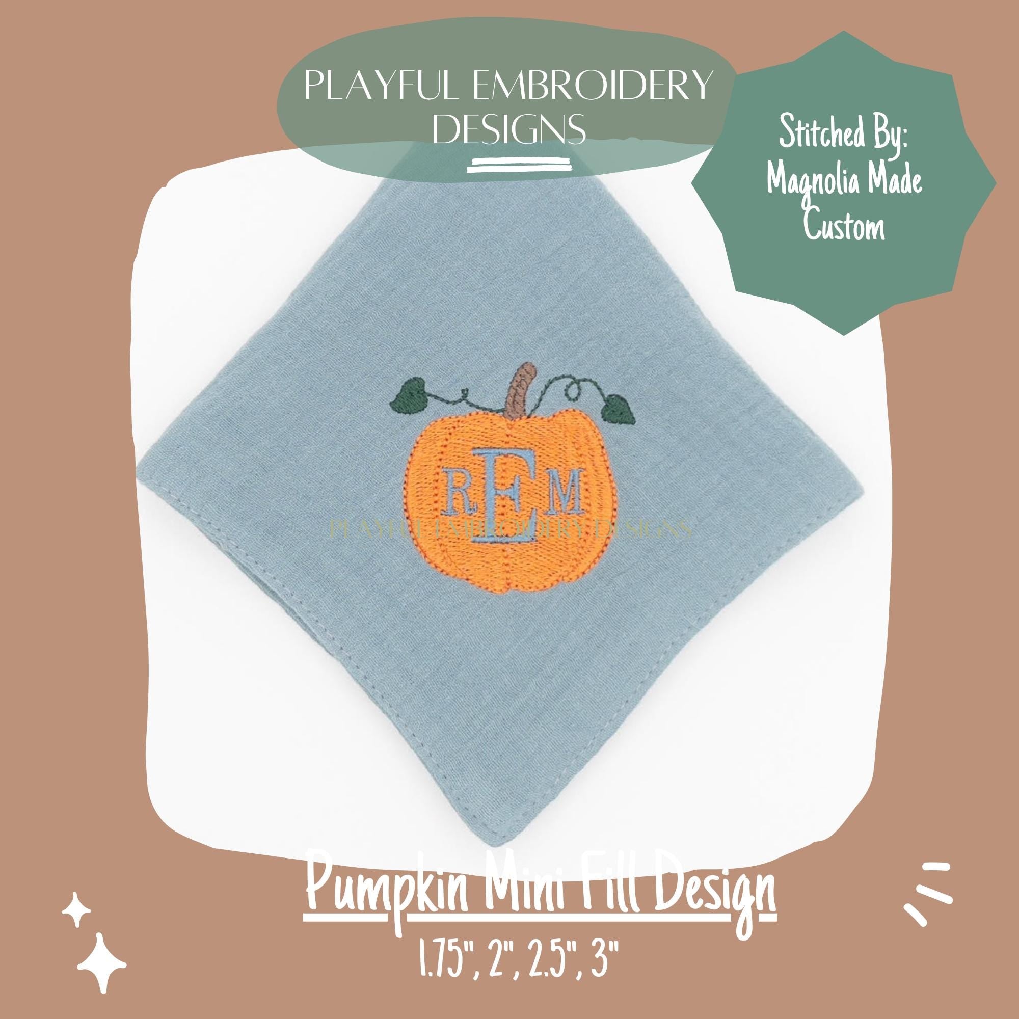 Pumpkin Mini Machine Embroidery Design, Mini Fill Pumpkin Design, Pumpkin Embroidery Design for Polo, Chest Embroidery, Digital Download
