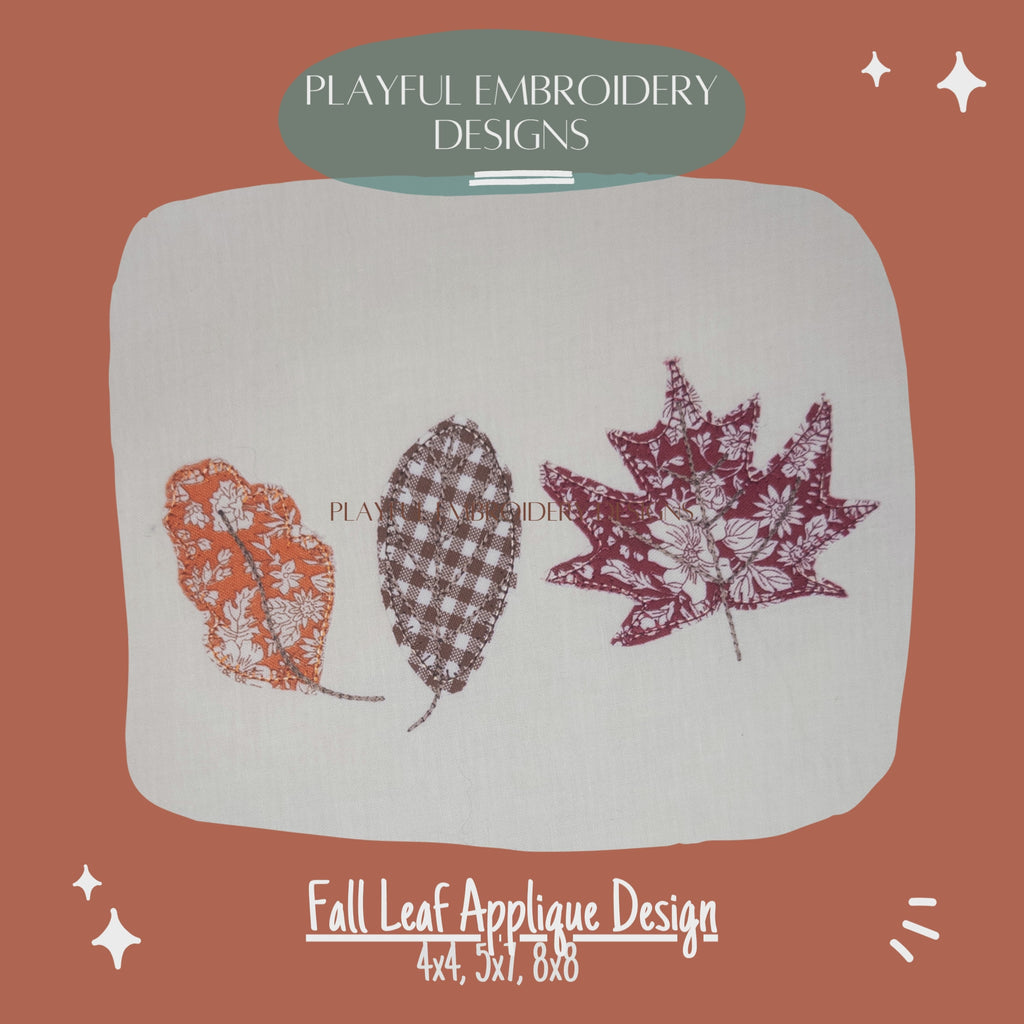 Fall Leaf Applique Machine Embroidery Design